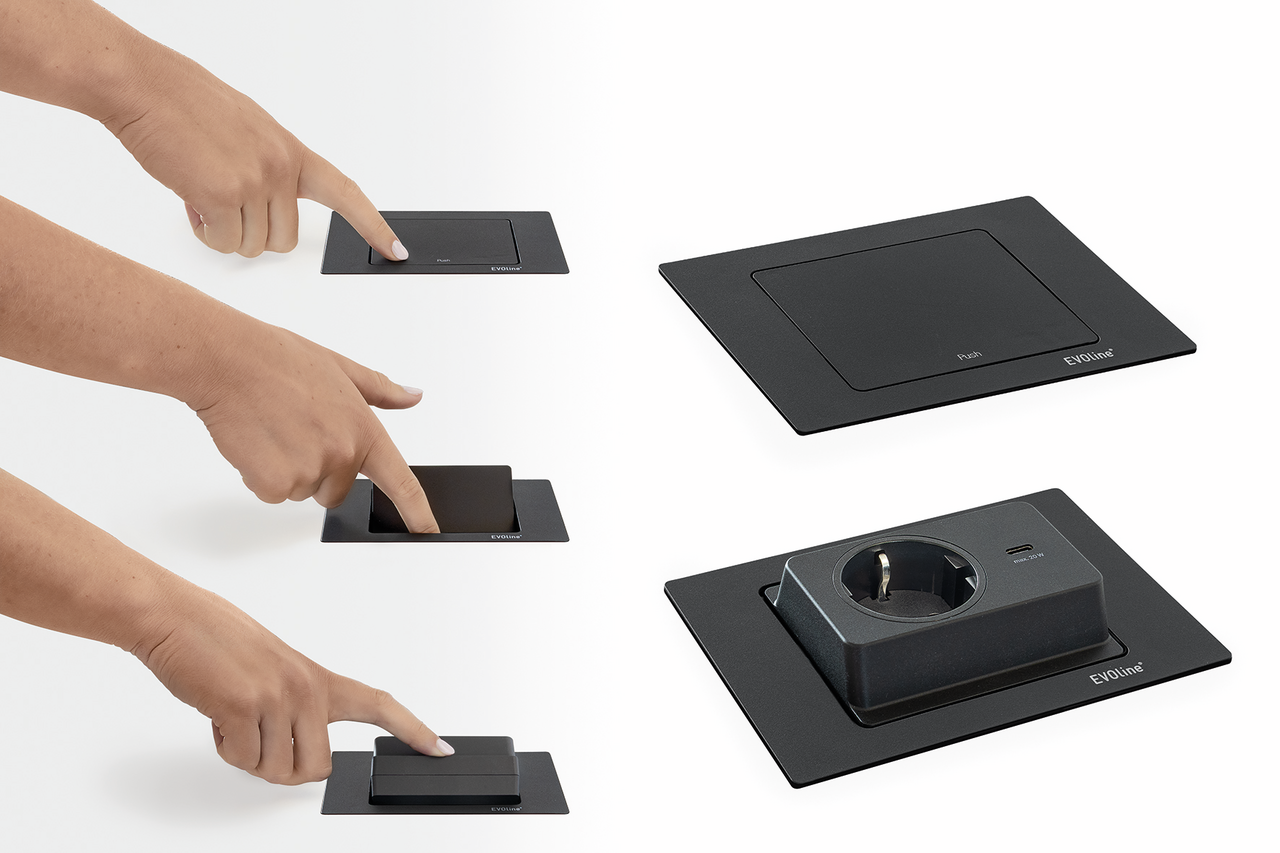 Evoline® Spin USB C, schwarz matt