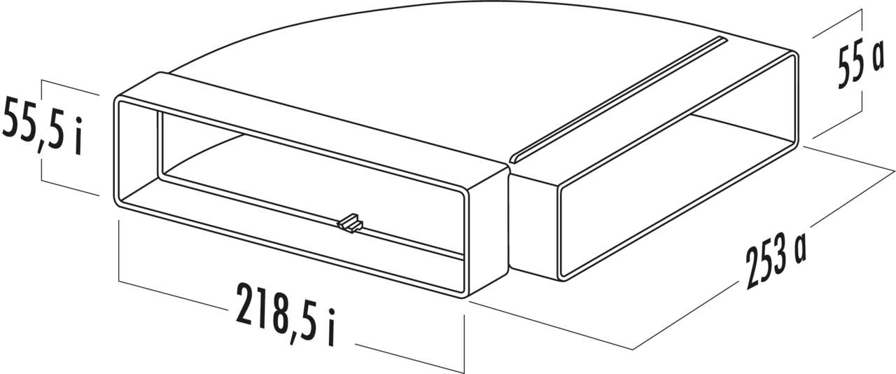 Naber 4021043, T-RBH 1 System 125 Breitkanalrohrbogen, weiß