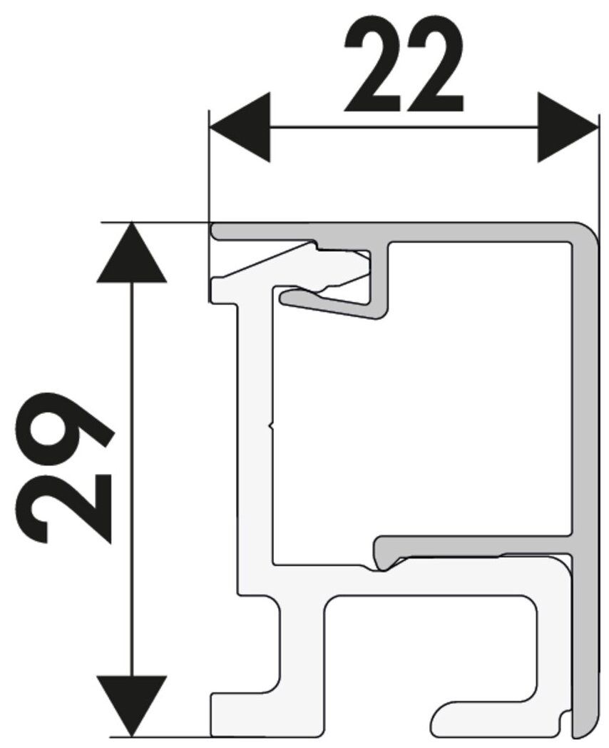 Naber 8047436, Linero Style profile moulding set, L 1500 mm, stainless steel coloured