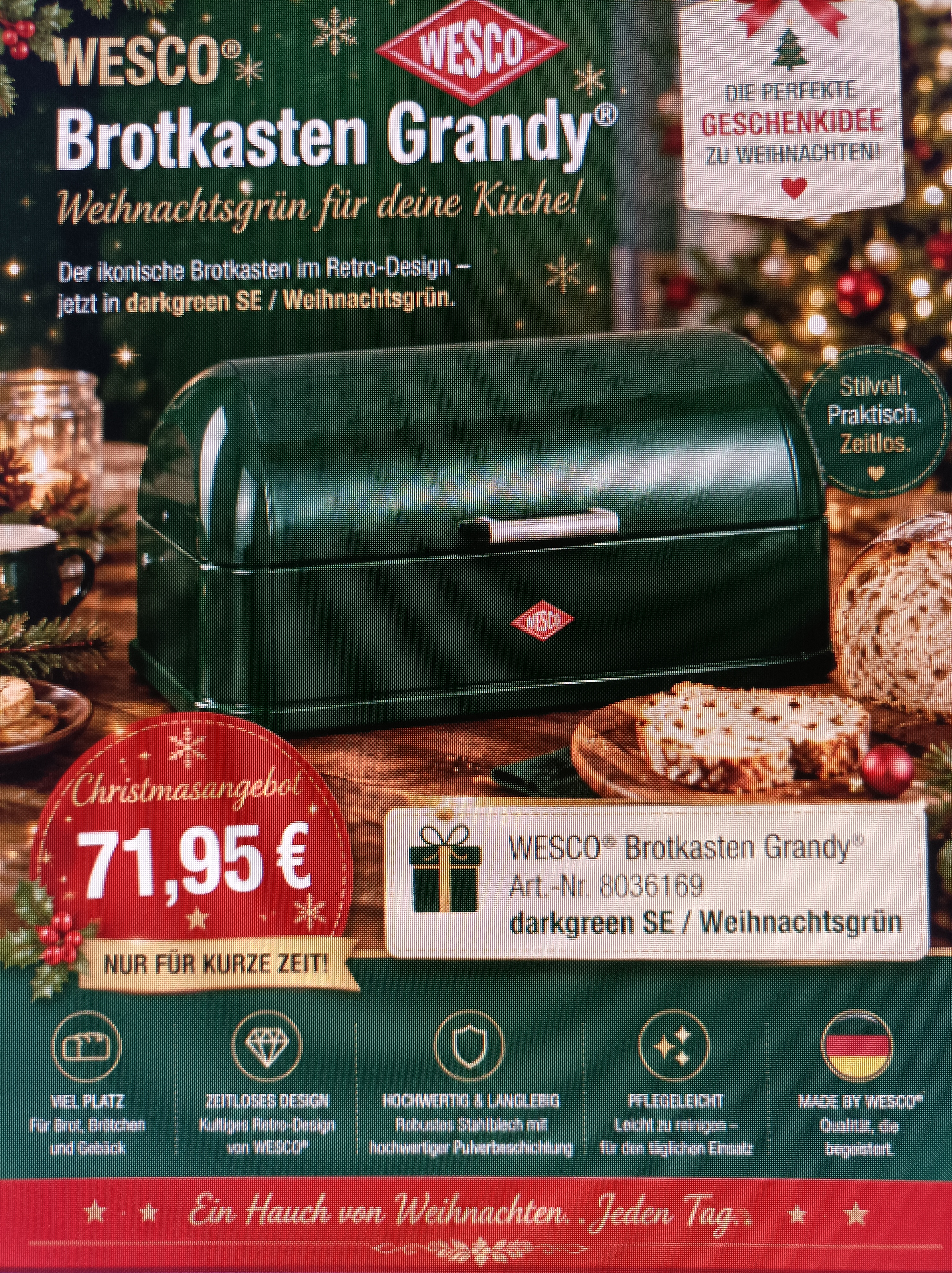 WESCO® 8036169 Grandy Christmas, weihnachtsgrün