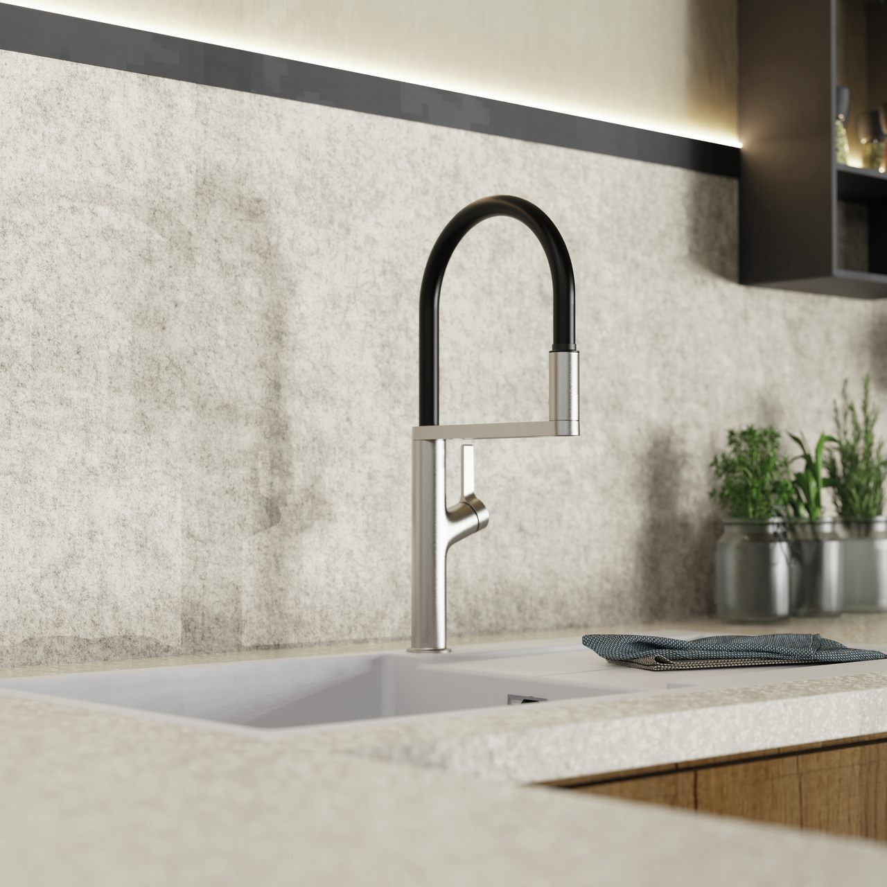 Naber 5021315, Station d'eau Aria, couleur inox, haute pression