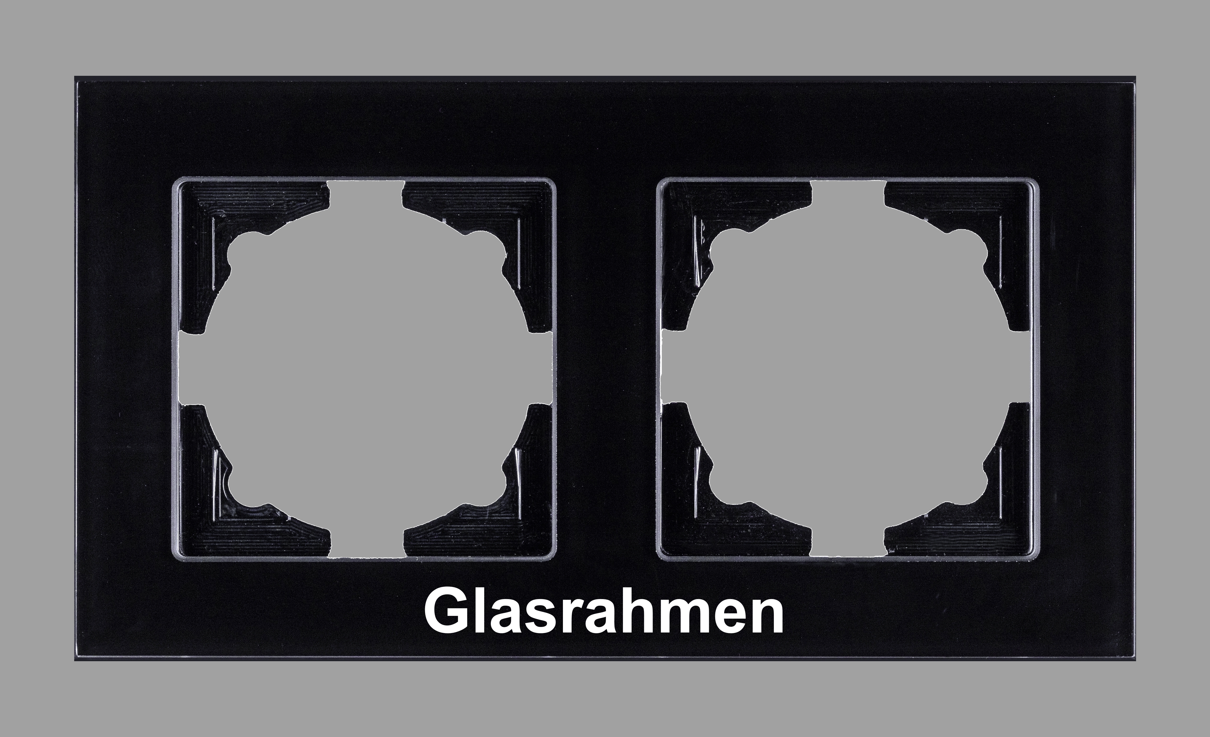 Visage 0128340141GL, 2-fach Glas-Rahmen für 2 Steckdose / Schalter  Schwarz, Erkelenz