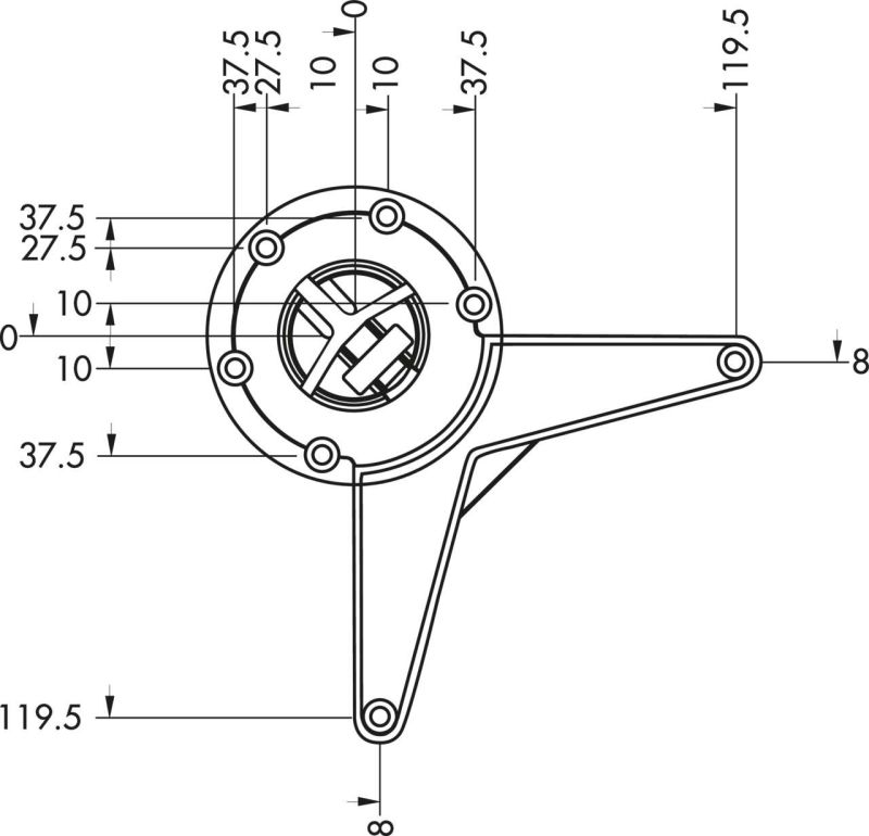 Naber 3010019, Standard 6, Stützfuß, Edelstahl, H 705 mm