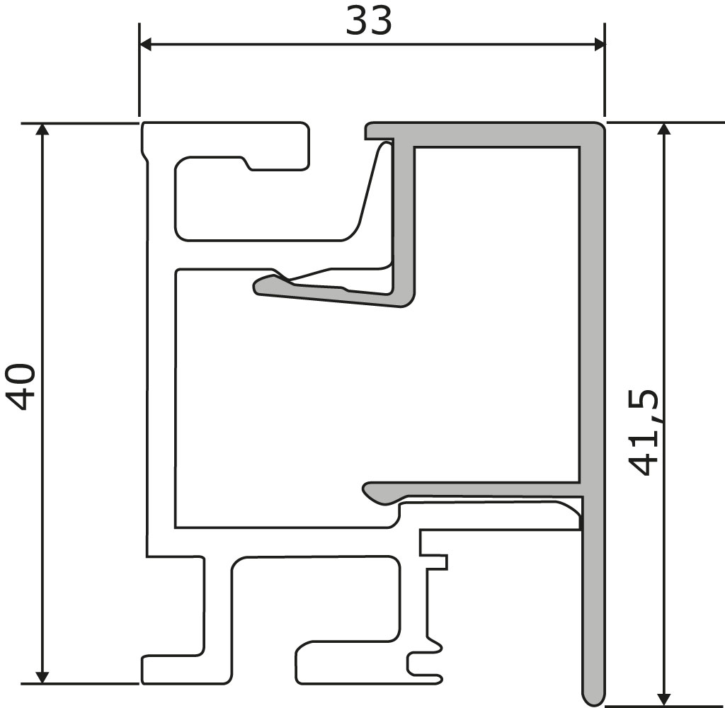 Naber 8045204, Linero MosaiQ Profilleisten Set-1, L 1500 mm, schwarz matt, Erkelenz