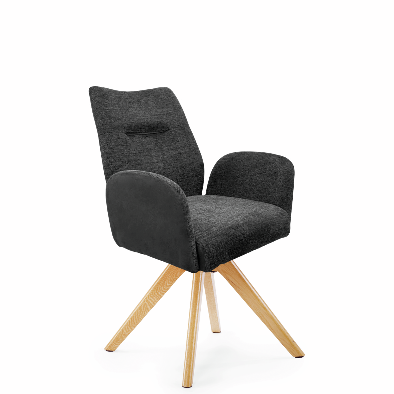 Naber 3031502, Famous 1AS, frame eiken, draaibaar, bekleding donkergrijs