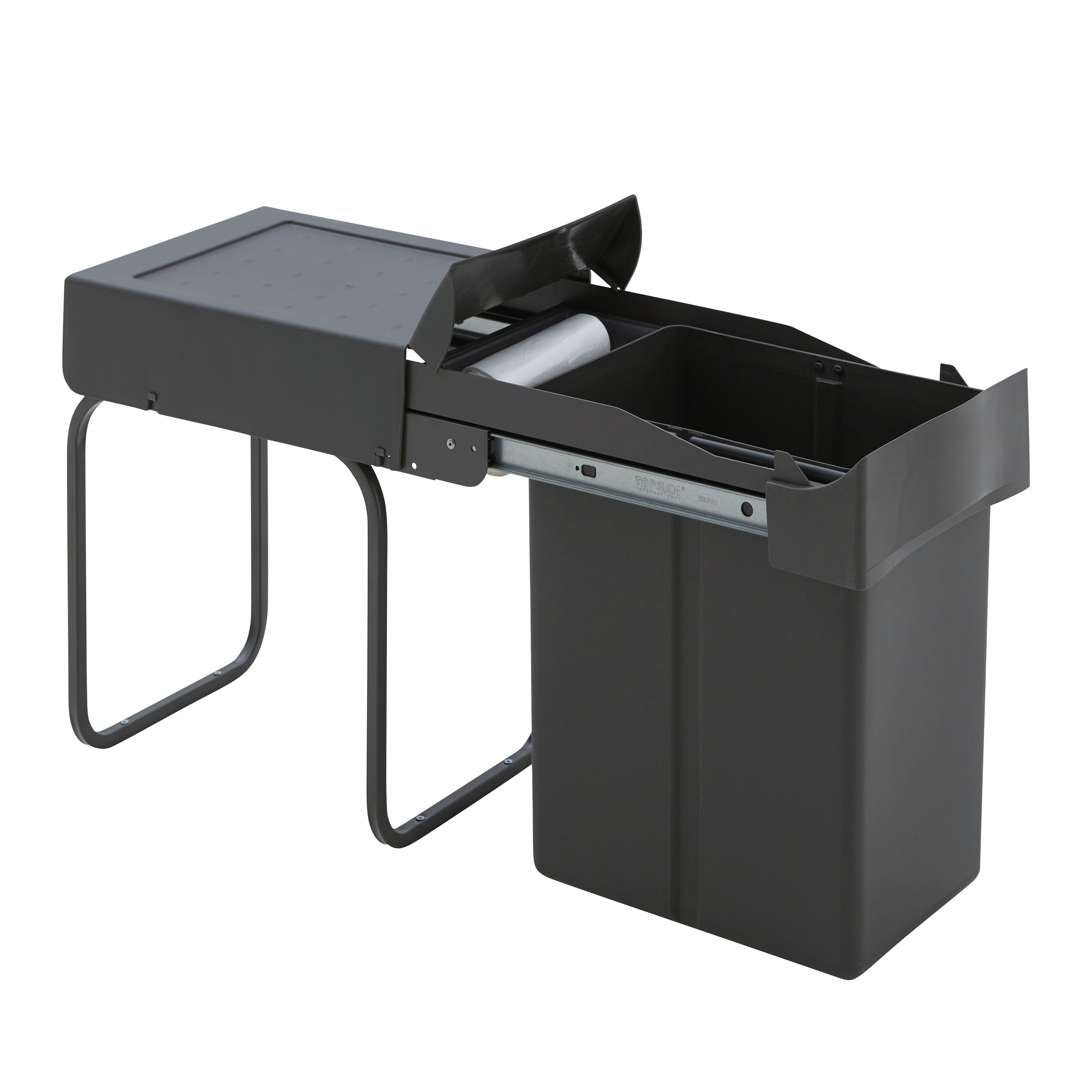 WESCO® Poubelle encastrable 30DT avec bac de rangement, gris orion WESCO® Poubelle encastrable 30DT avec bac de rangement, gris orion