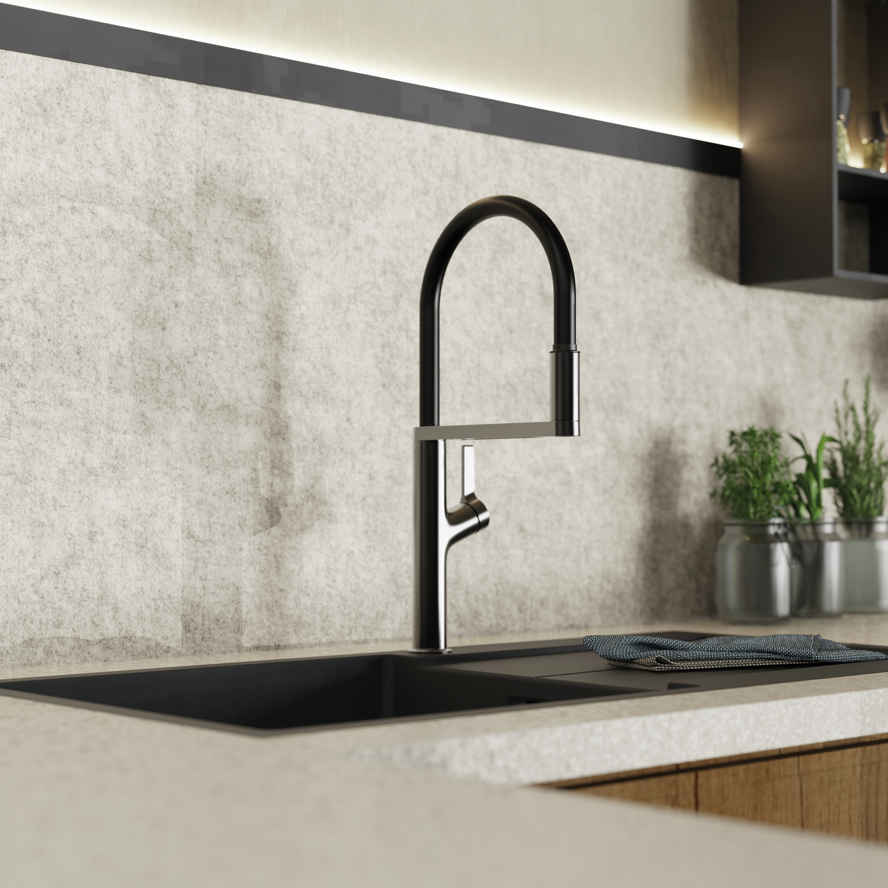Naber 5021319, Station d'eau Aria, graphite mat, haute pression