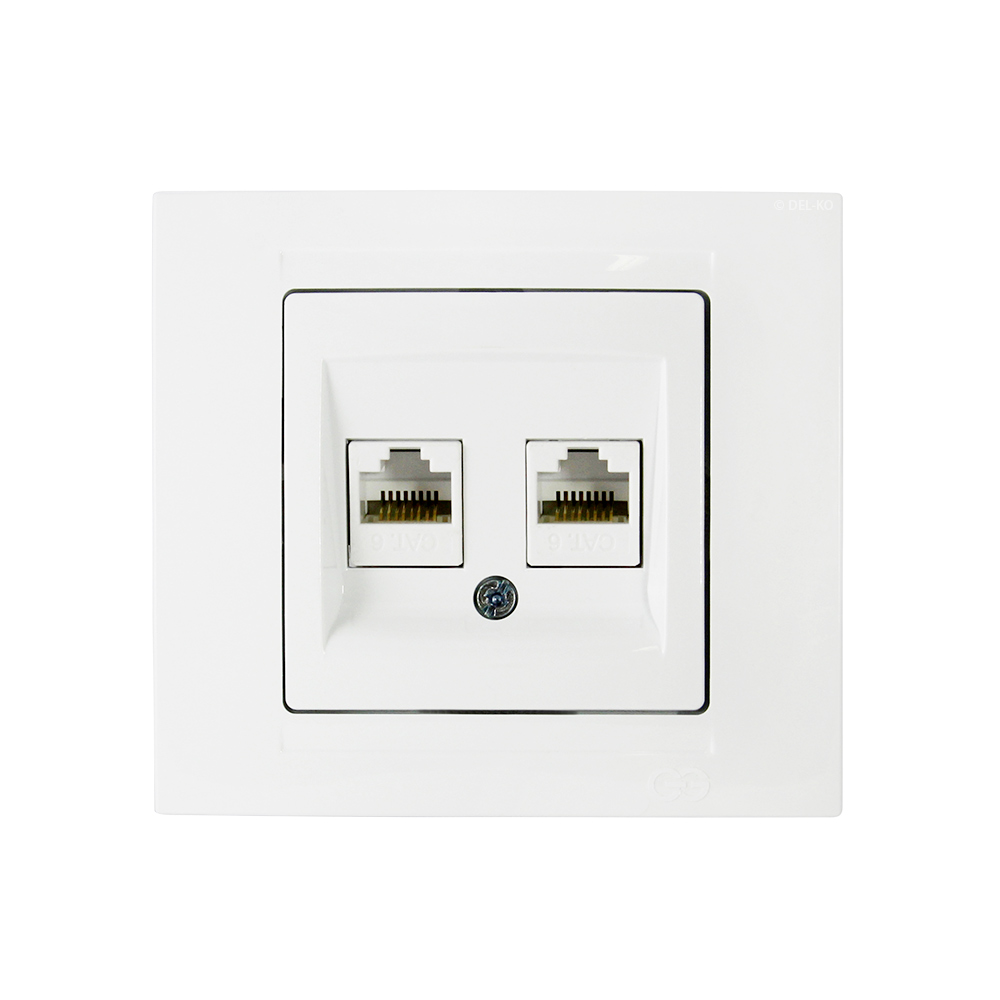 Gunsan Moderna Datenbuchse 2-fach CAT6 Internet Netzwerk Weiss