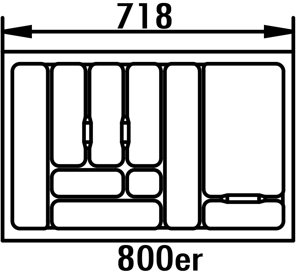 Naber, 8030002, Besteckeinsatz 4, für 800er Schrank, B 718, T 473 mm, Erkelenz