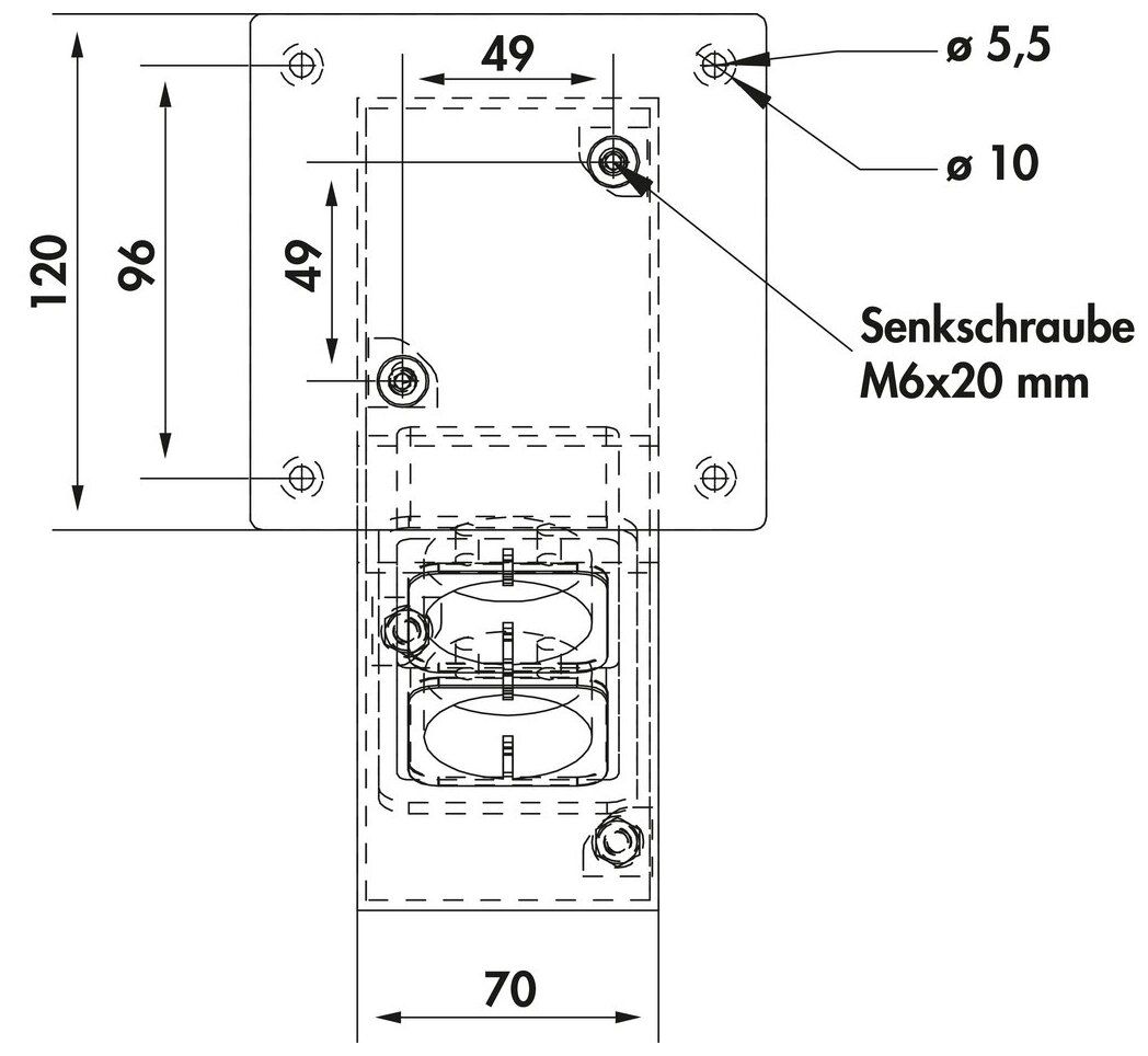 Naber 3021195, Connero 2 schräg, schwarz matt, H 170 mm