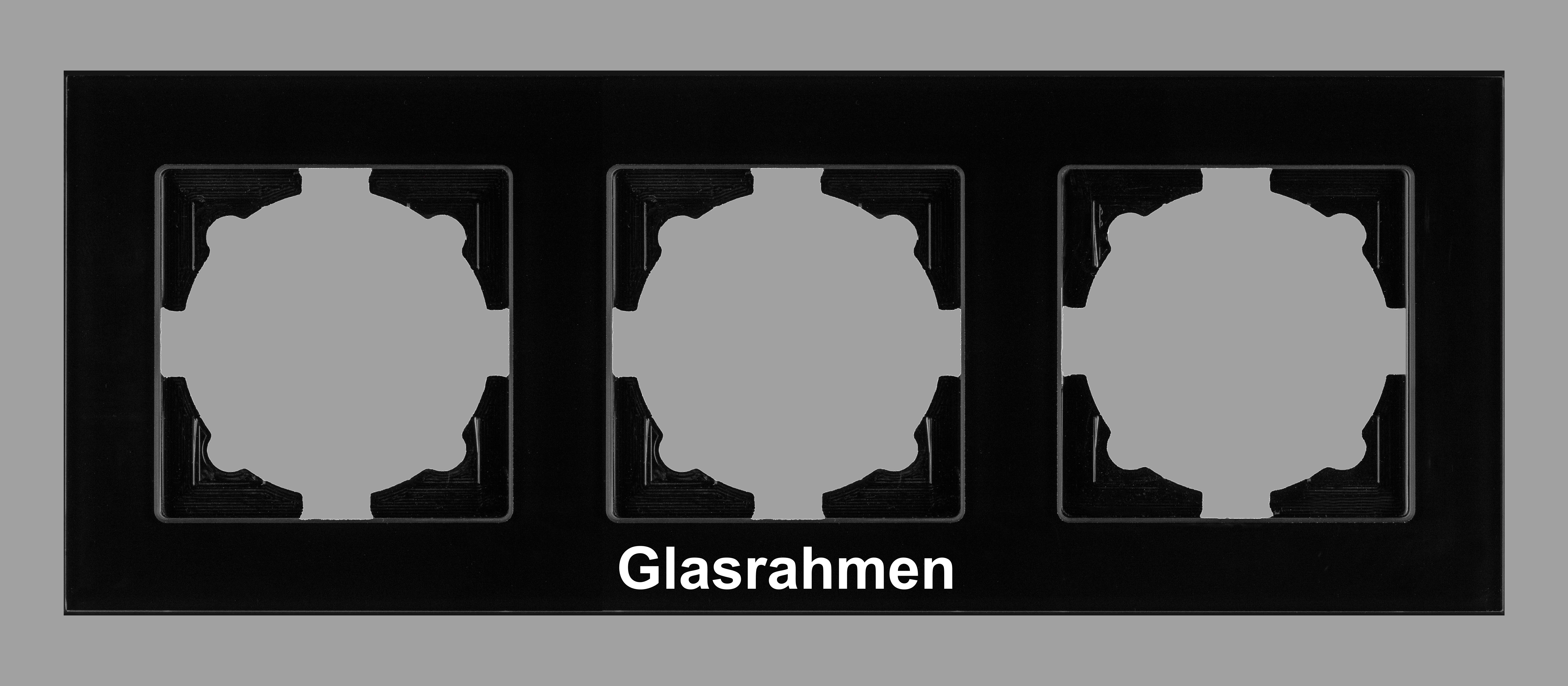Visage / Moderna 0128340143GL, 3-fach Glas-Rahmen für 3 Steckdose / Schalter  Schwarz, Erkelenz