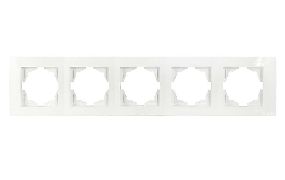 Gunsan Moderna 5-fach Rahmen für 5 Steckdosen Schalter Dimmer Weiss