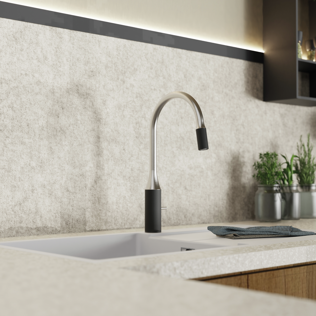 Naber 5021341, Grace waterleiding, roestvrij staal, gekleurd-zwart mat, hoge druk