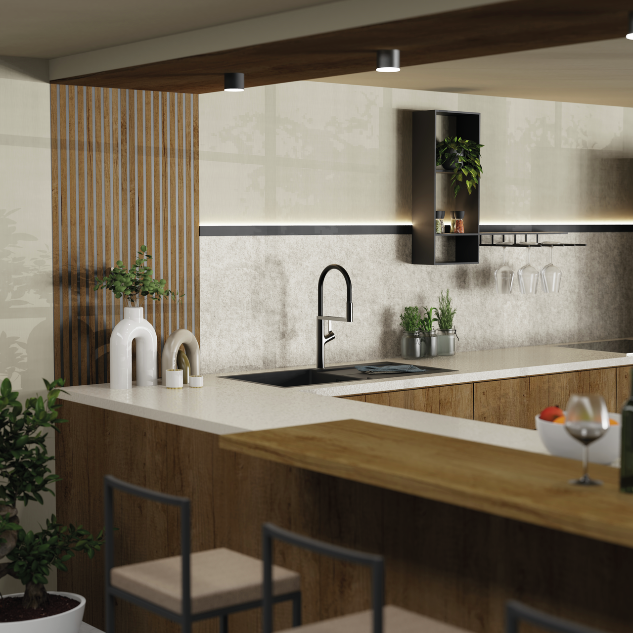 Naber 5021319, Station d'eau Aria, graphite mat, haute pression