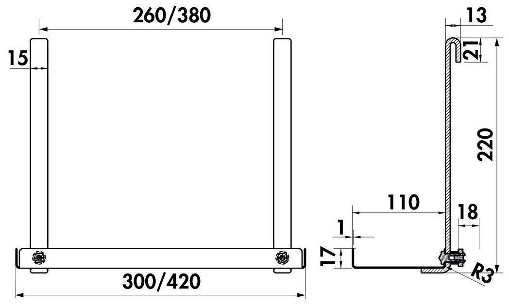 Naber 8042103, Cast shelf, W 300 mm