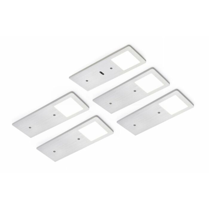 AstraLED SE 3000K, alufarbig, Set-5, warmweiß