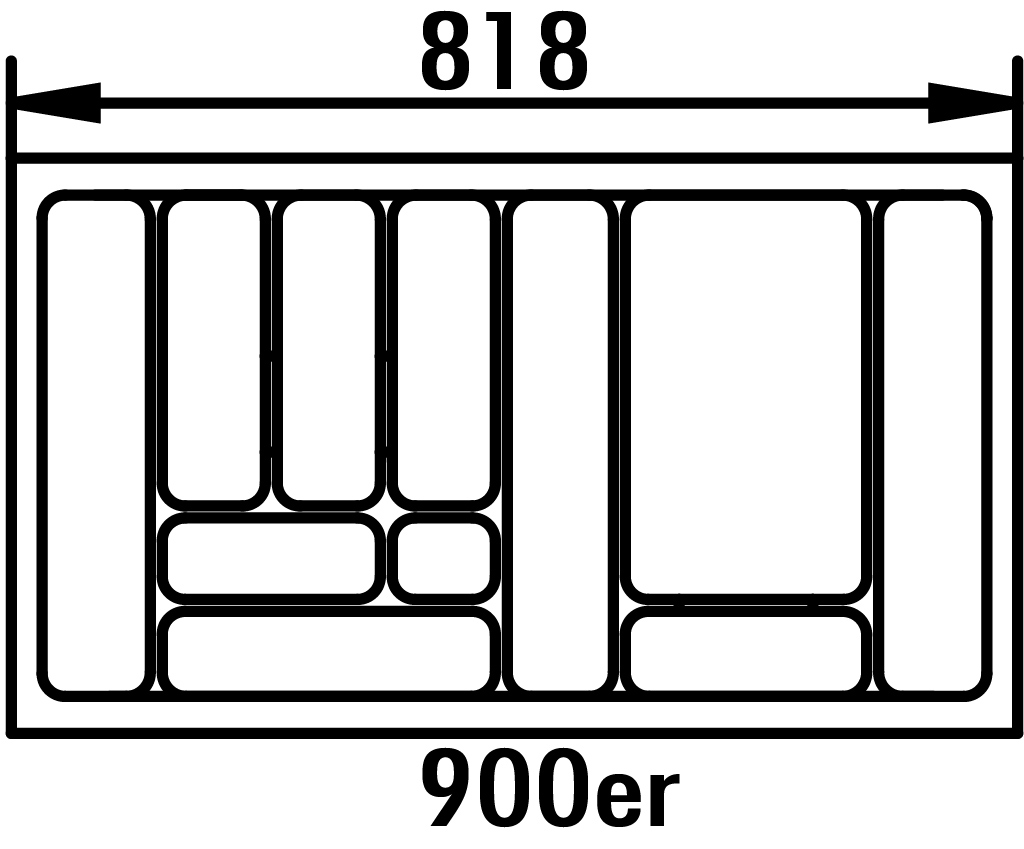 Naber, 8030007, Besteckeinsatz 4, für 900er Schrank, B 818, T 473 mm, Erkelenz