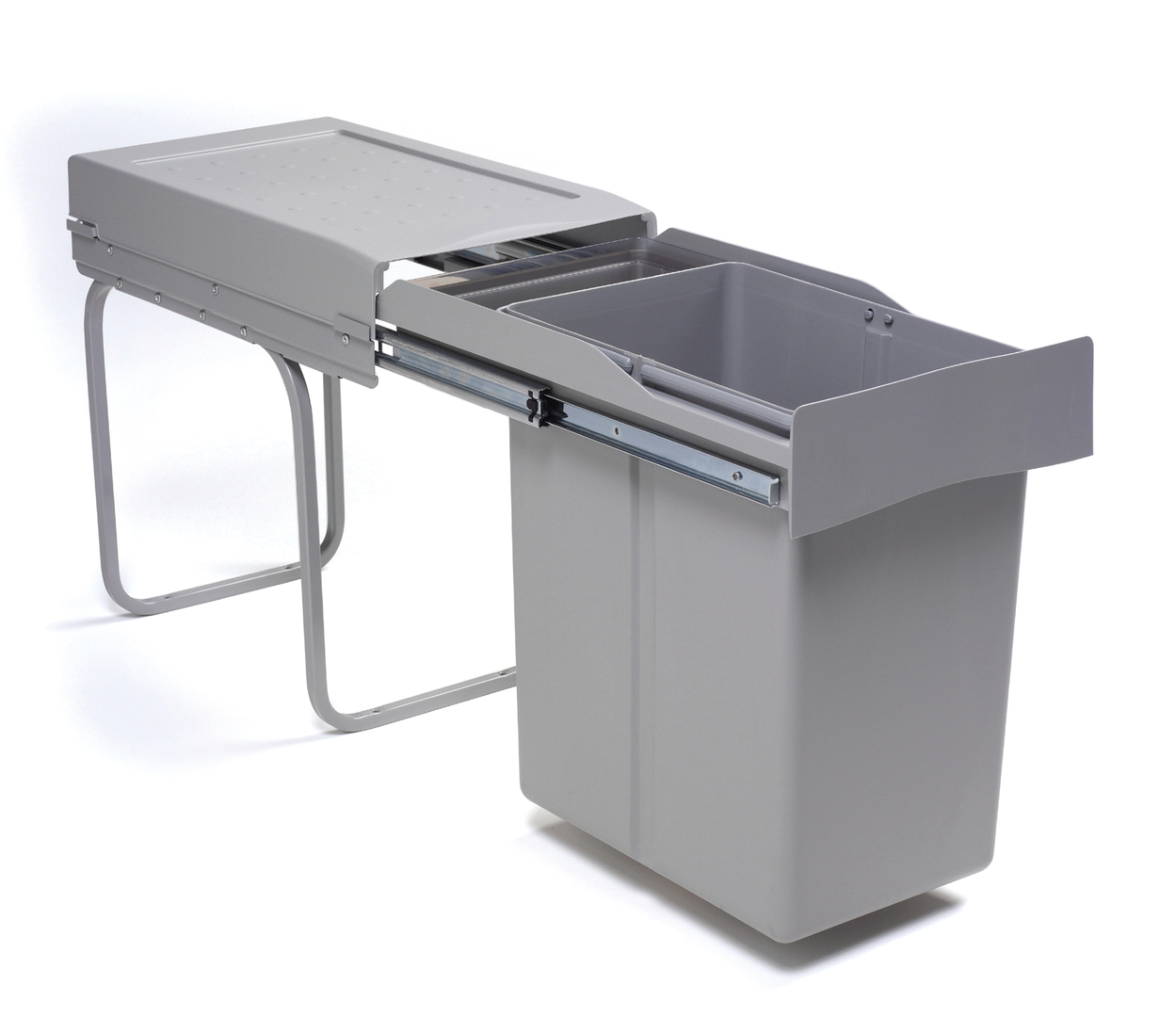 WESCO® Einbauabfallsammler 30DT mit Ablageschale, alu grau