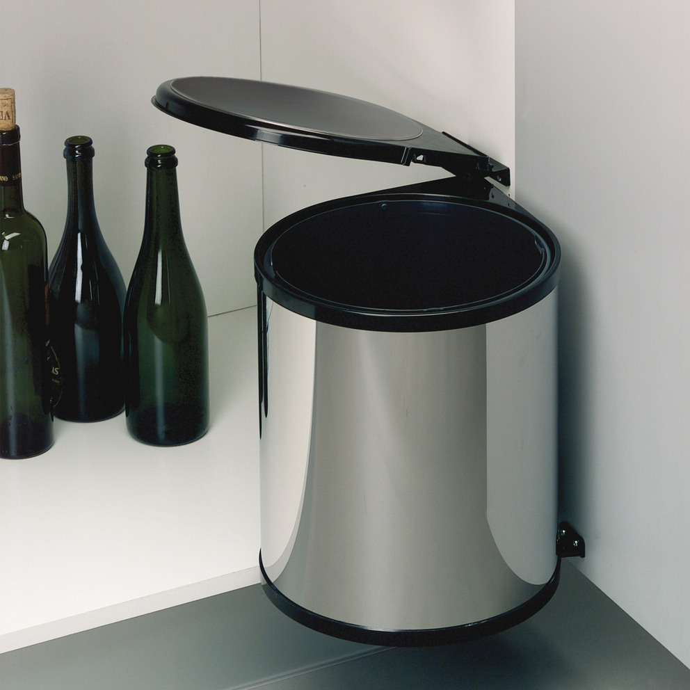Abfallsammler Drehtür US40 13 Liter Edelstahl/schwarz