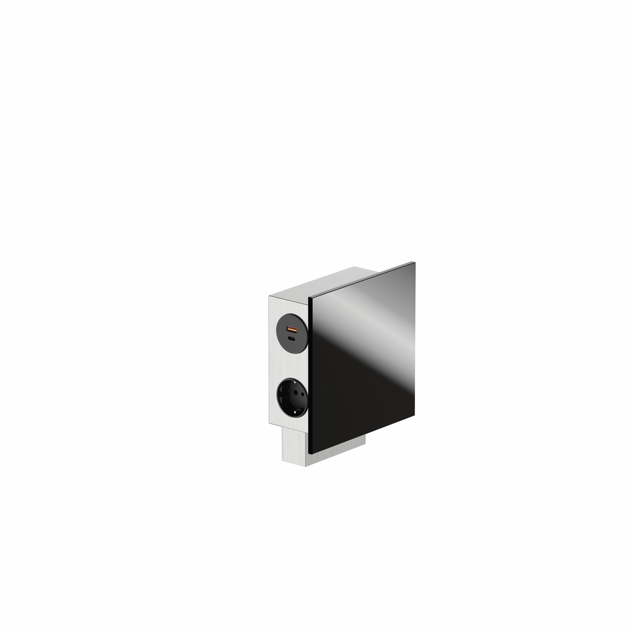 Naber 7053127, Mira Quad glas USB airco, roestvrij staal/glas zwart