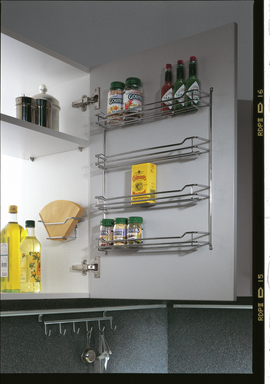 Naber 8031036, Gewürzbord chrom 1, für 4x6 Dosen, H 425, B 375, T 66 mm