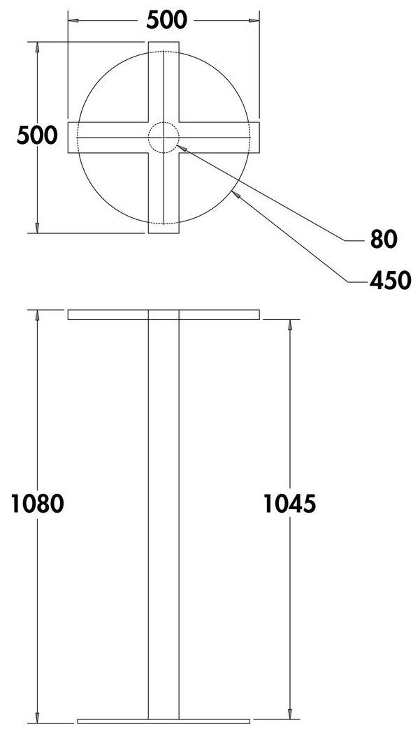 Naber 3036448, Livia SR roestvrij staal, H 1080 mm