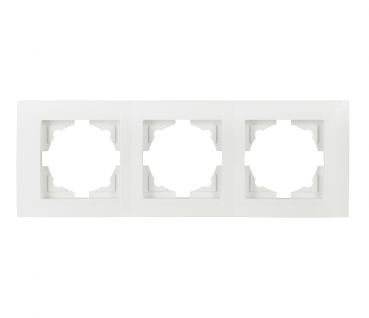 Gunsan Moderna, 3-fach Rahmen, 01291100000143, Steckdose,  Schalter,  Dimmer, weiß, 01291100000143, Erkelenz