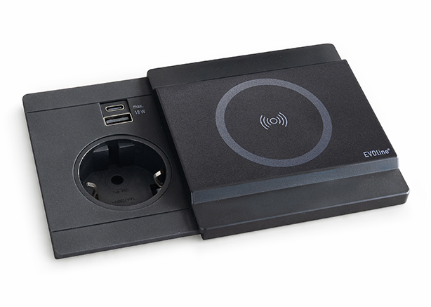 Evoline® Circle80 met DisQ schuifdeksel, mat zwart